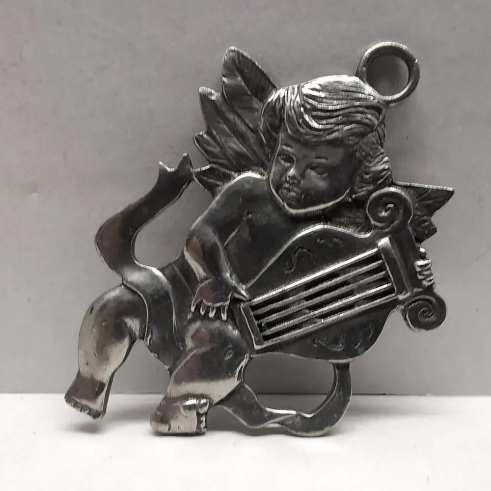 Lot‎ of 3 Seagull Pewter Ornament Canada 1988 1995 1996 Wreath Cherub Music